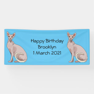Sphynx cat cartoon illustration banner