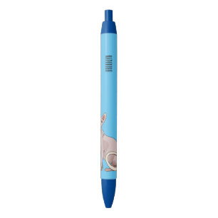 Sphynx cat cartoon illustration  black ink pen
