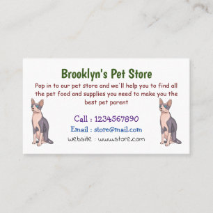 Sphynx cat cartoon illustration business card