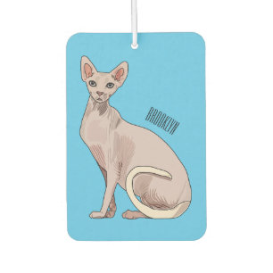 Sphynx cat cartoon illustration car air freshener