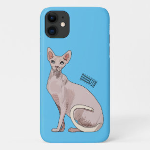 Sphynx cat cartoon illustration iPhone 11 case