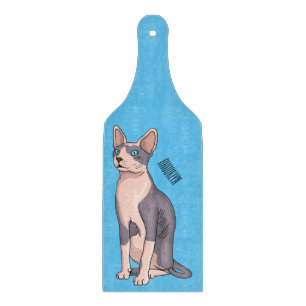 Sphynx cat cartoon illustration cutting board