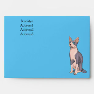 Sphynx cat cartoon illustration envelope