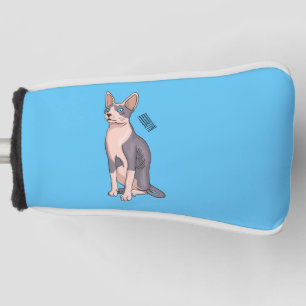 Sphynx cat cartoon illustration golf head cover
