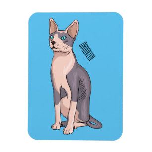 Sphynx cat cartoon illustration magnet