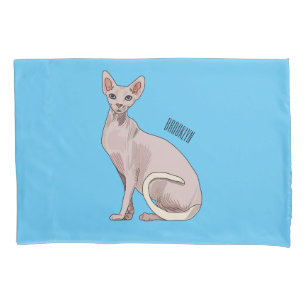 Sphynx cat cartoon illustration  pillowcase