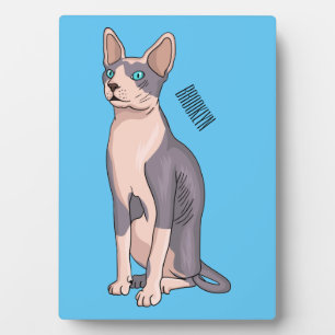 Sphynx cat cartoon illustration  plaque