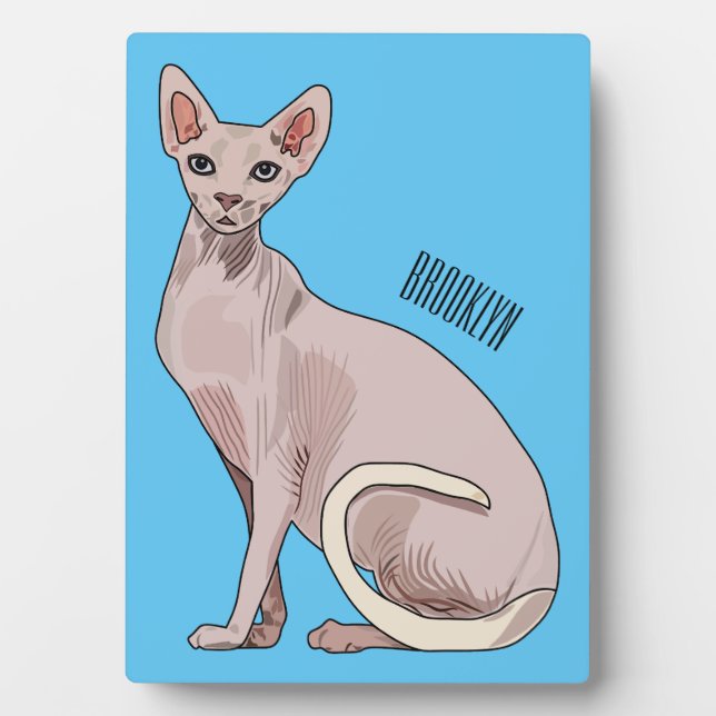 Sphynx cat cartoon illustration  plaque (Front)