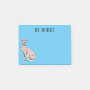 Sphynx cat cartoon illustration  post-it notes