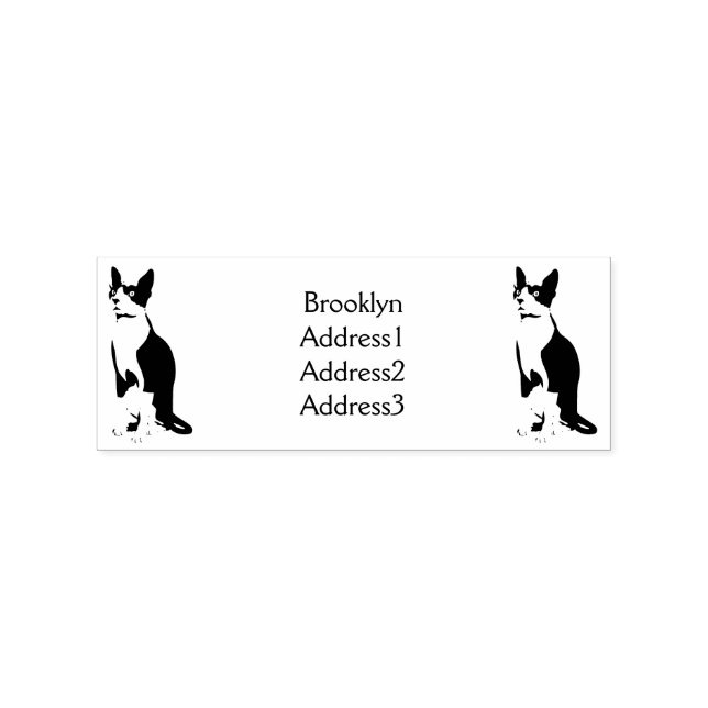 Sphynx cat cartoon illustration rubber stamp (Imprint)