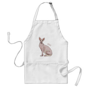 Sphynx cat cartoon illustration  standard apron