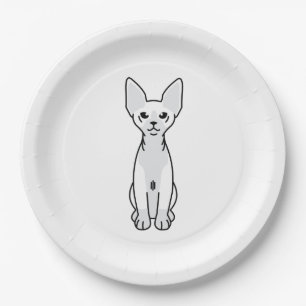 Sphynx Cat Cartoon Paper Plate
