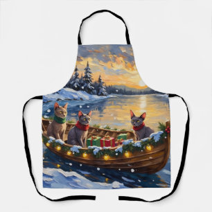 Sphynx Cat Christmas Boat Holiday Apron