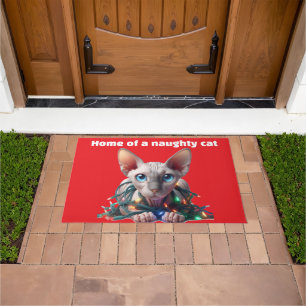 Sphynx Cat Christmas  Doormat