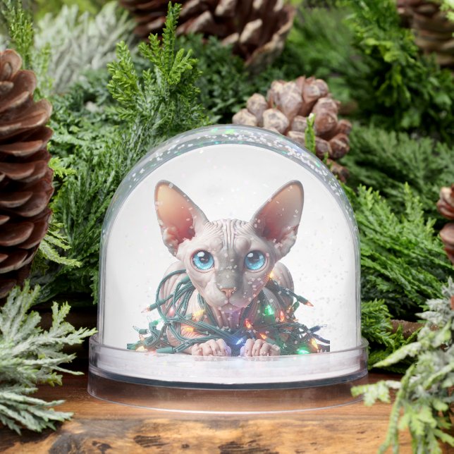 Sphynx Cat Christmas  Snowglobe (Winter)
