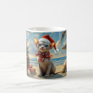 Sphynx Cat Christmas Vintage Beach  Coffee Mug