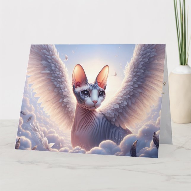 Sphynx Cat Condolences Pet Loss Sympathy Card (Front)