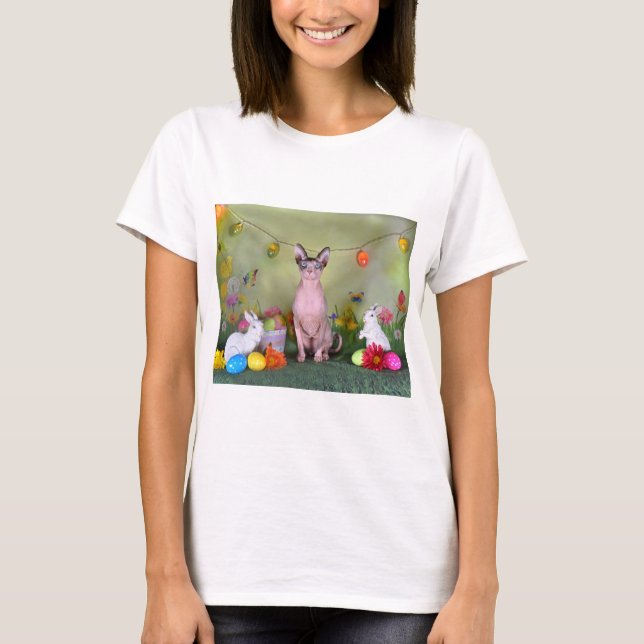 Sphynx Cat Easter T-Shirt (Front)
