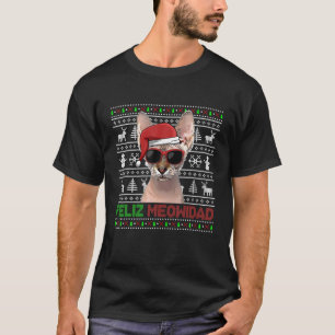 Sphynx Cat Feliz Meowidad Funny Christmas T-Shirt