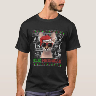 Sphynx Cat Feliz Meowidad Funny Christmas T-Shirt