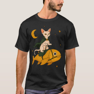 Sphynx Cat Fish Rider T-Shirt