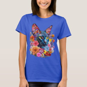Sphynx Cat Flowers Women's T-shirt   Floral