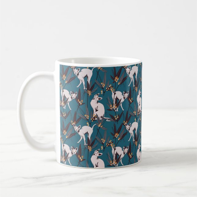 sphynx cat funny kids pattern coffee mug (Left)