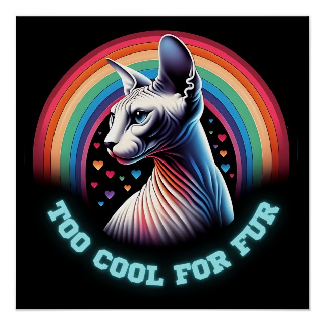 "Sphynx Cat Funny Sayings" Wall Art Glossy Poster (Front)