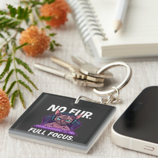 Sphynx Cat Gamer Full Focus Neon Art Key Ring