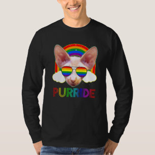 Sphynx Cat Gay Pride Lgbt Rainbow Flag Sunglasses T-Shirt