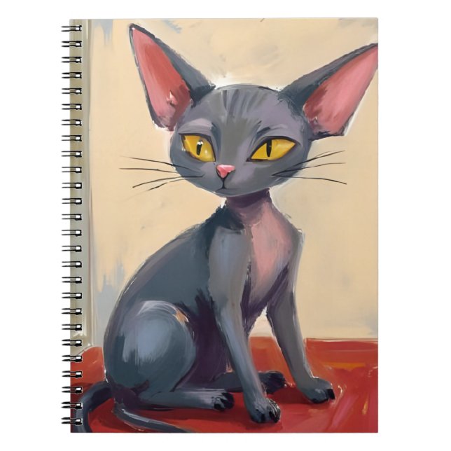 Sphynx Cat | Hairless Cat Pet Watercolor Notebook (Front)