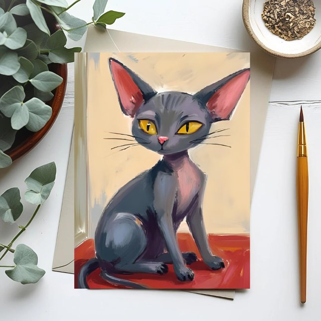 Sphynx Cat | Hairless Cat Pet Watercolor Postcard (Creator Uploaded)