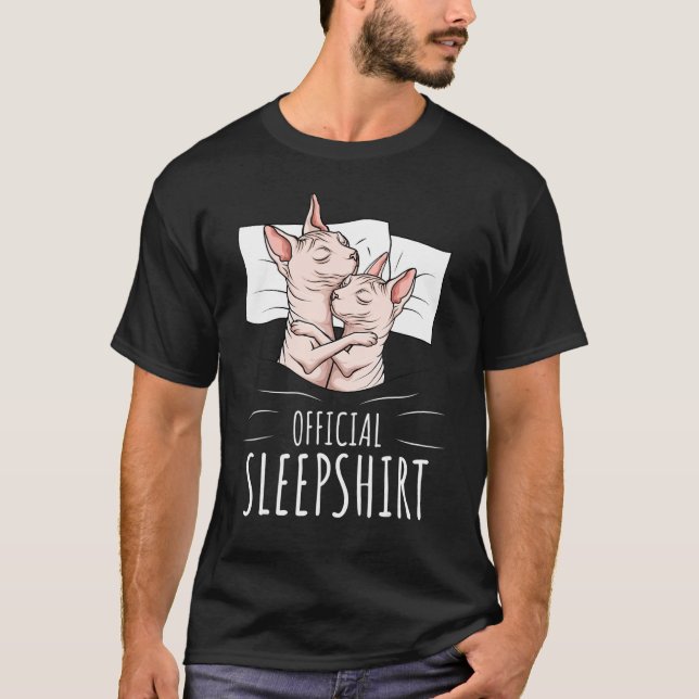 Sphynx Cat Hairless Cat Sphinx Official Sleep T-Shirt (Front)