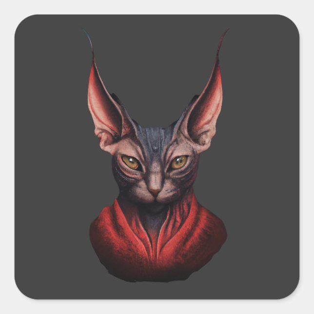 Sphynx Cat- Half Cat, Half Devil, Master Sphynx #1 Square Sticker (Front)