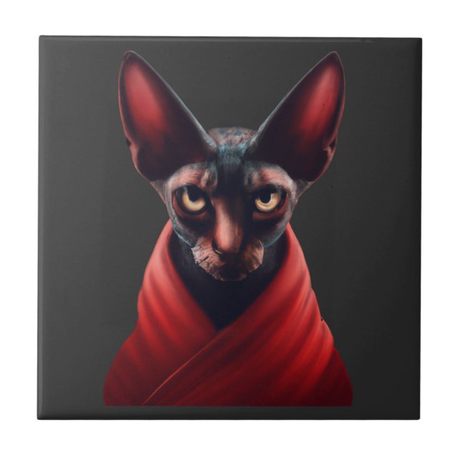 Sphynx Cat- Half Cat, Half Devil, Master Sphynx #2 Tile (Front)