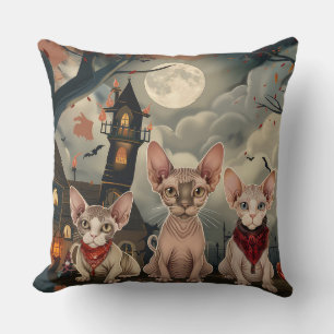 Sphynx Cat Halloween Spooky Cushion