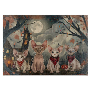 Sphynx Cat Halloween Spooky Cutting Board
