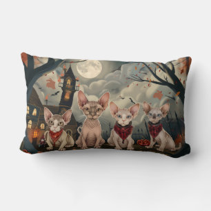 Sphynx Cat Halloween Spooky Lumbar Cushion
