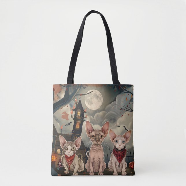 Sphynx Cat Halloween Spooky Tote Bag (Front)