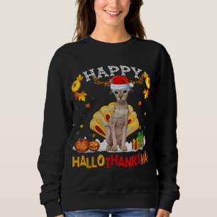 Sphynx Cat Halloween Thanksgiving Christmas Hallot Sweatshirt