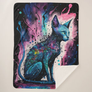 Sphynx Cat I Original Art Sherpa Blanket