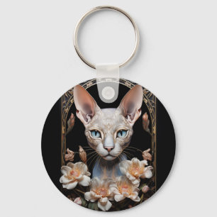 Sphynx cat key ring