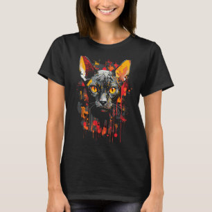 Sphynx Cat Lover Owner Dark Goth Death Metal Art P T-Shirt