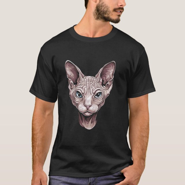 Sphynx Cat Lovers Unique Design T-Shirt (Front)