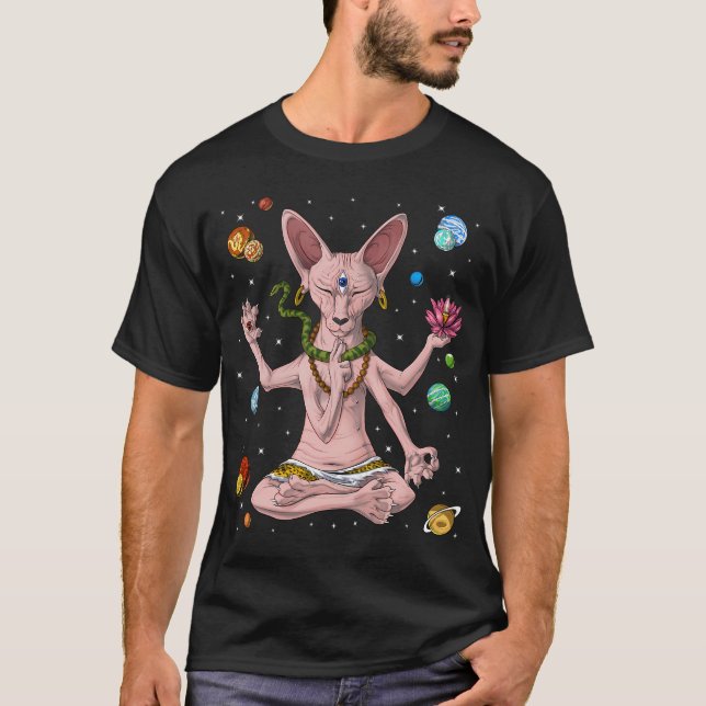 Sphynx Cat Meditation T-Shirt (Front)