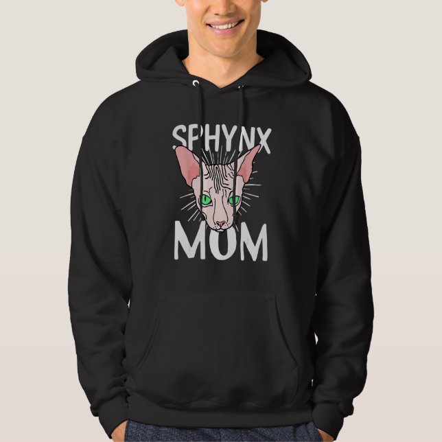 sphynx cat mom  Hairless Breed Sphynx Kitten Hoodie (Front)