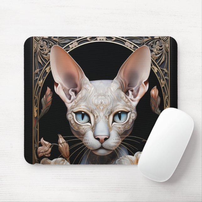 Sphynx cat mouse mat (With Mouse)