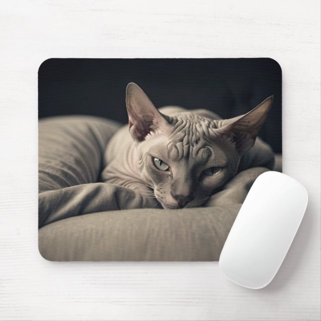 Sphynx Cat Mouse Mat (With Mouse)