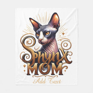 Sphynx Cat Mum Throw Fleece Blanket Crazy Cat Lady