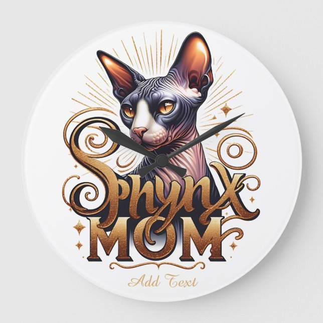  Sphynx Cat Mum Wall Clock Mother's Day  (Front)